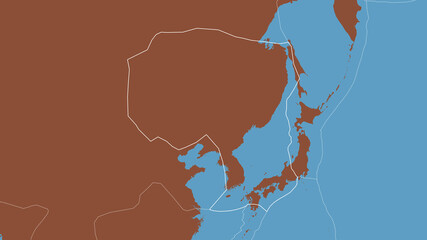 Amur tectonic plate - outlined. Pattern