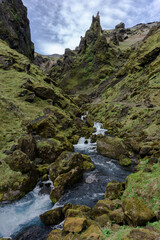 Fototapeta na wymiar Incredible mountainous landscape in South Iceland. 
