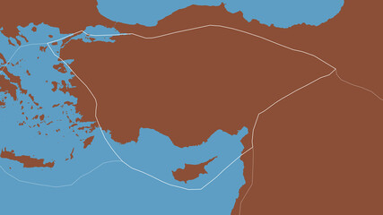 Anatolian tectonic plate - outlined. Pattern