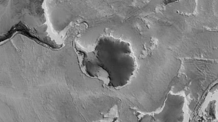 Antarctic tectonic plate - raster. Grayscale