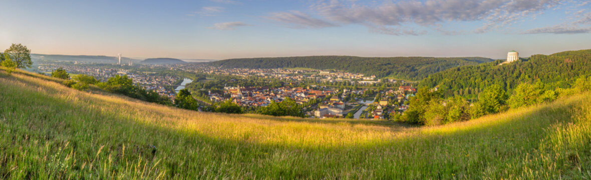 Panoramic view of the historic city of Kelheim in the Altm&uuml;hl Valley in Germany