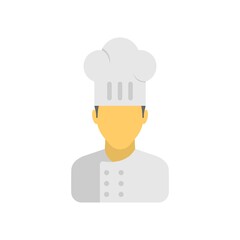 Chef icon in flat design style. Cooking, cuisine symbol.
