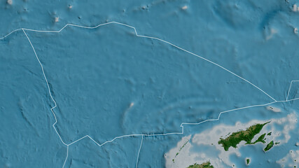 Balmoral Reef tectonic plate - outlined. Satellite