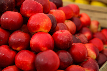 Red apples in a stock for wholesale in the market