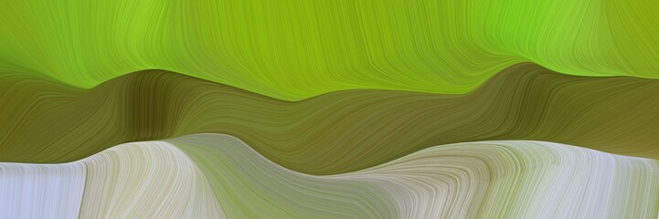 abstract and smooth landscape orientation graphic with waves. abstract waves design with olive drab, silver and dark olive green color