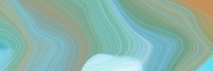 abstract and smooth landscape orientation graphic with waves. curvy background illustration with dark sea green, sky blue and pastel gray color