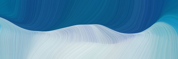 Naklejka premium abstract and smooth landscape orientation graphic with waves. smooth swirl waves background illustration with teal, light gray and pastel blue color