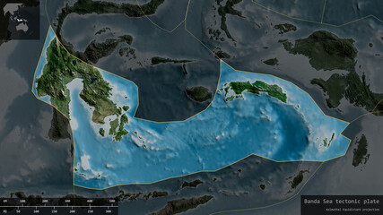 Banda Sea tectonic plate - composition. Satellite