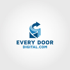 Direct Mail delivered vector logo design template