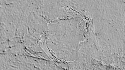 Easter tectonic plate - outlined. Bilevel