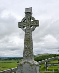 Ornately Carved stone Celtic Cross in Ireland