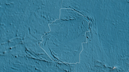 Easter tectonic plate - outlined. Satellite