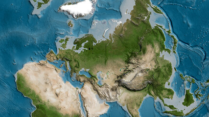 Eurasian tectonic plate - raster. Satellite