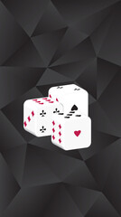 Dice on abstract background. Screen vector design for mobile app