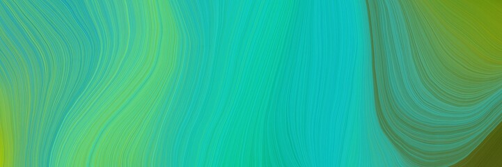 colorful and elegant vibrant background graphic with abstract waves illustration with light sea green, olive drab and medium sea green color