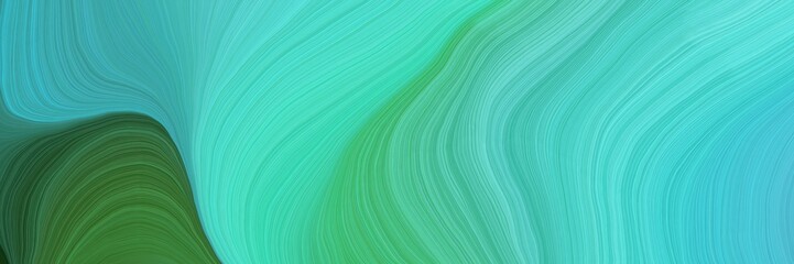 colorful and elegant vibrant abstract art waves graphic with contemporary waves illustration with medium turquoise, dark olive green and medium sea green color