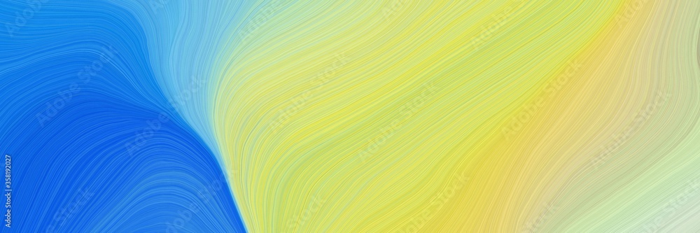 Poster colorful and elegant vibrant abstract art waves graphic with abstract waves design with dodger blue,