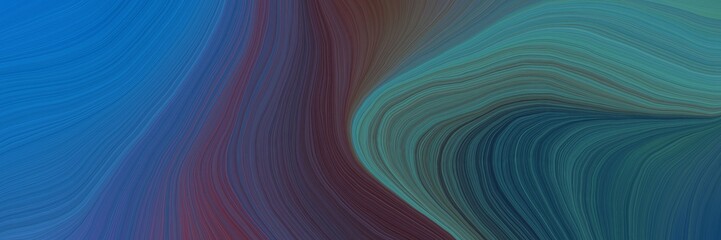 colorful and elegant vibrant abstract artistic waves graphic with modern soft curvy waves background illustration with dark slate gray, strong blue and blue chill color