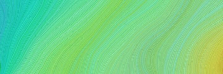 colorful and elegant vibrant abstract art waves graphic with modern soft swirl waves background design with pastel green, light sea green and dark khaki color