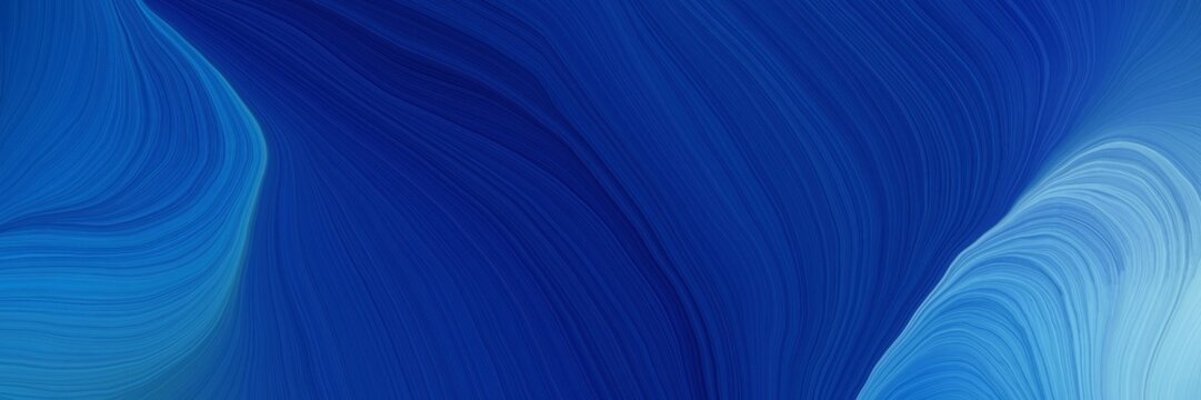 colorful and elegant vibrant abstract artistic waves graphic with elegant curvy swirl waves background design with midnight blue, corn flower blue and strong blue color © Eigens