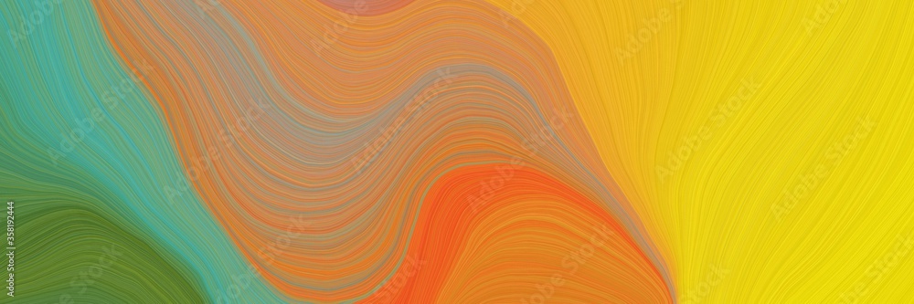 Poster colorful and elegant vibrant creative waves graphic with smooth swirl waves background design with p