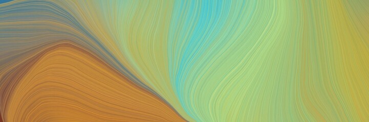 colorful and elegant vibrant artistic art design graphic with elegant curvy swirl waves background illustration with dark khaki, medium aqua marine and brown color