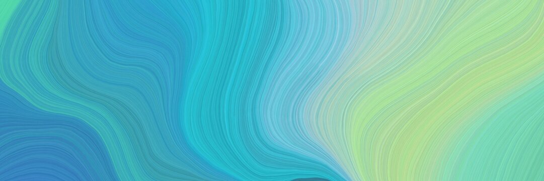 colorful and elegant vibrant background graphic with abstract waves design with light sea green, ash gray and medium aqua marine color