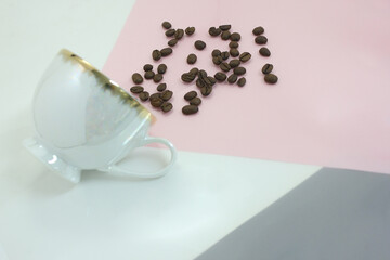 Coffee arabica overlay composition a cop with colourful background 