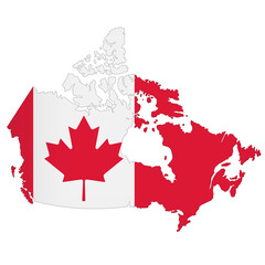 Canada map on white background with clipping path