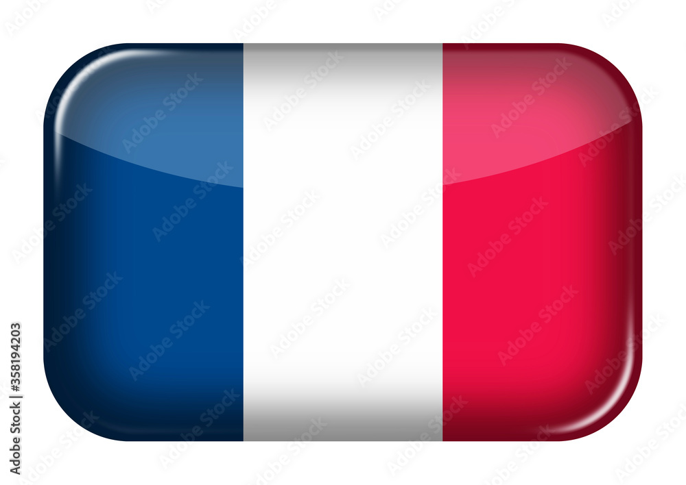 Poster france web icon rectangle button with clipping path