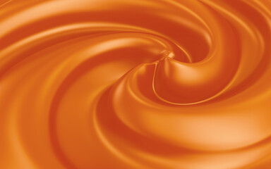 Caramel swirl background. 3d illustration