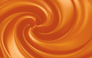Caramel swirl background. 3d illustration