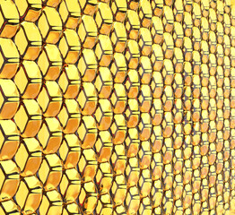 hexagon elegance gold background. 3d illustration.