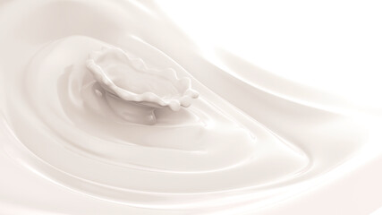 milk splash and ripples background. 3d illustration
