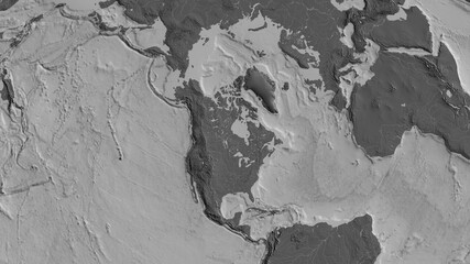 North American tectonic plate - raster. Bilevel