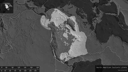 North American tectonic plate - composition. Bilevel