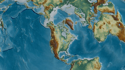 North American tectonic plate - raster. Relief