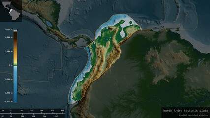 North Andes tectonic plate - composition. Physical