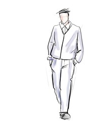 drawing man style fashion designer.