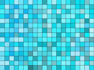 Grid square blue tones background.