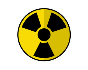 Nuclear power symbol - Caution radioactive danger sign. Radiation warning icon design template on isolated background. Radioactive contamination. Nuclear alert. Radiaction warning. Vector illustration