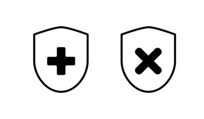 Fototapeta premium security icon - shield icon set - Filled flat sign, Protection shield symbol vector illustration for security app, anti virus, anti malware, web use