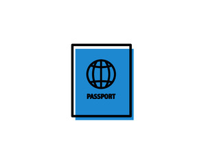 passport icon isolated on white background from airport style. passport icon trendy and modern passport symbol for logo, web, app, UI. passport icon simple sign. 
