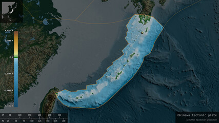 Okinawa tectonic plate - composition. Physical