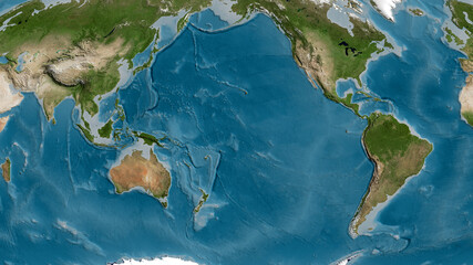 Pacific tectonic plate - raster. Satellite