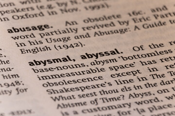 Fototapeta premium Dictionary definition of the word abysmal