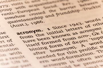 Dictionary definition of the word acronym