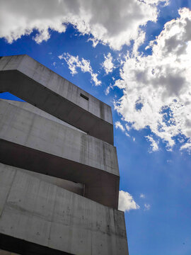 Iber&ecirc; Camargo museum building in the capital Porto Alegre in rio grande do sul, brazil, in a dam.