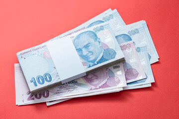 Turkish banknotes, Turkish Lira Numbers macro shot.