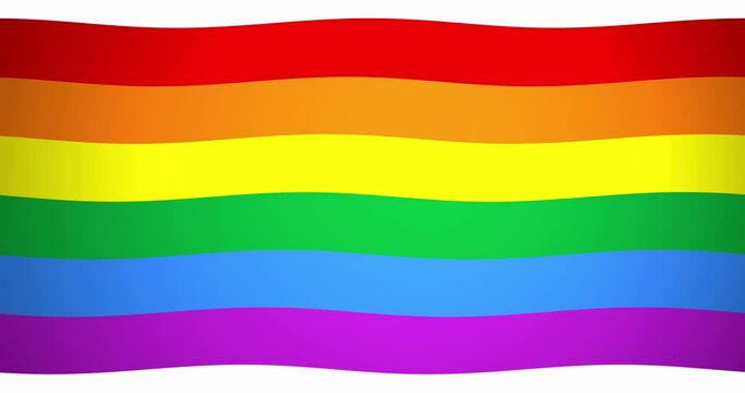 Multi colored lines waving. LGBT rainbow lines waving animation. Colorful gay pride concept. Alpha. 